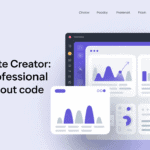 AI website builder interface showing analytics and design tools for professional site creation.