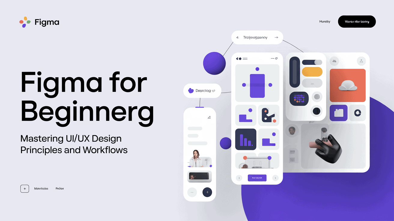 Figma interface showcasing UI/UX design tools and workflows for beginners.