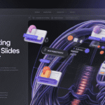 Figma interface showing export process of slides to PDF with digital graphics and flowcharts.