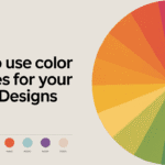 Color palette wheel for Canva design tips on using color schemes.
