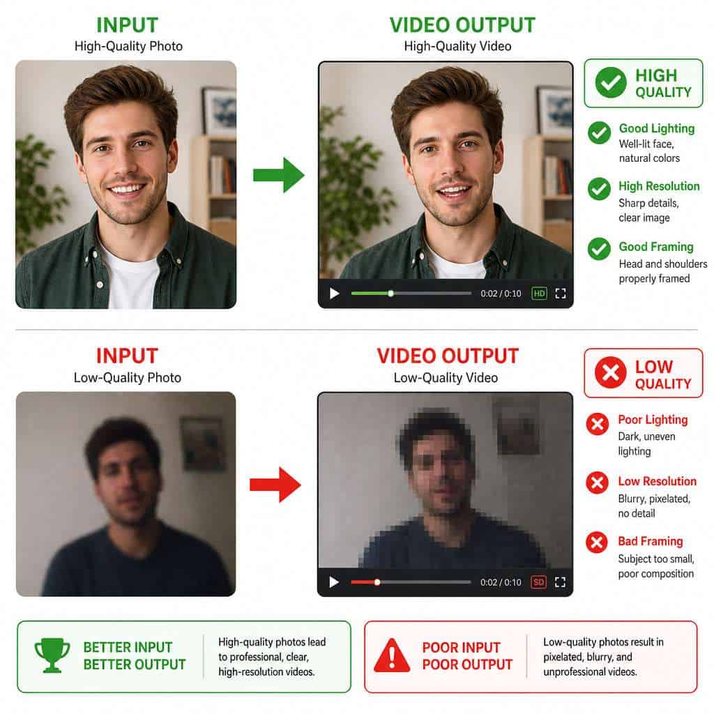 High-quality photo enhancement transforming low-resolution images into sharp, clear videos for profe.