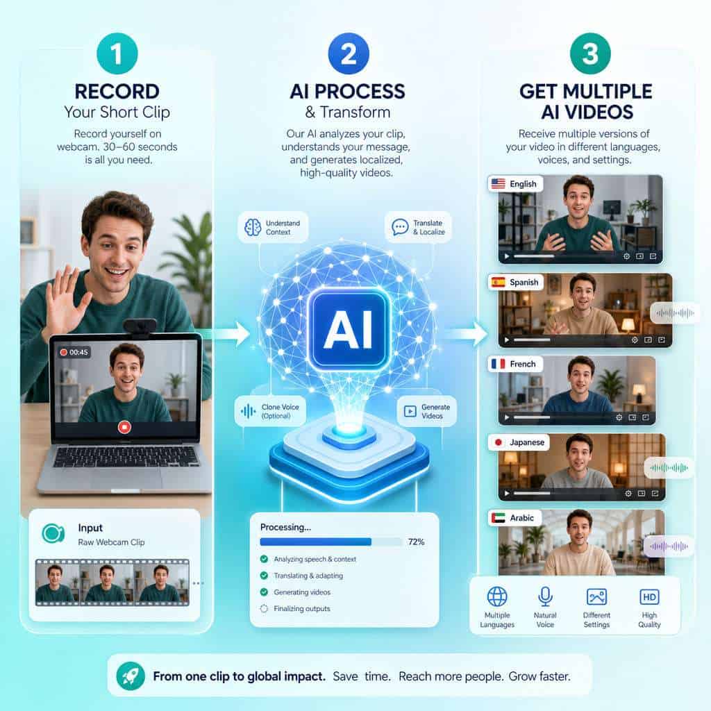 AI-powered video translation and dubbing for multiple languages and high-quality content.