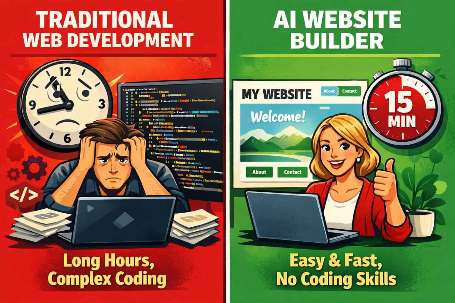 AI Website Builder for quick, easy, and professional website creation without coding skills.