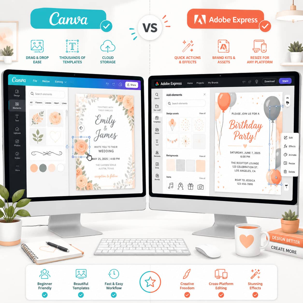 Free vs. Paid Invitation Templates on Canva