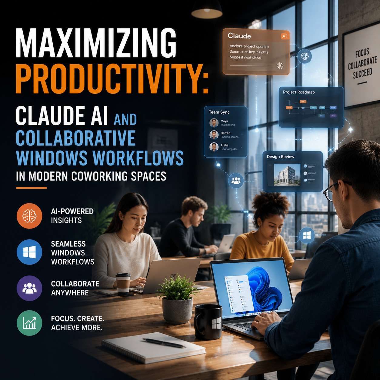 "Maximizing Productivity: Claude AI and Collaborative Windows Workflows in Modern Coworking Spaces". Modern design, , ,